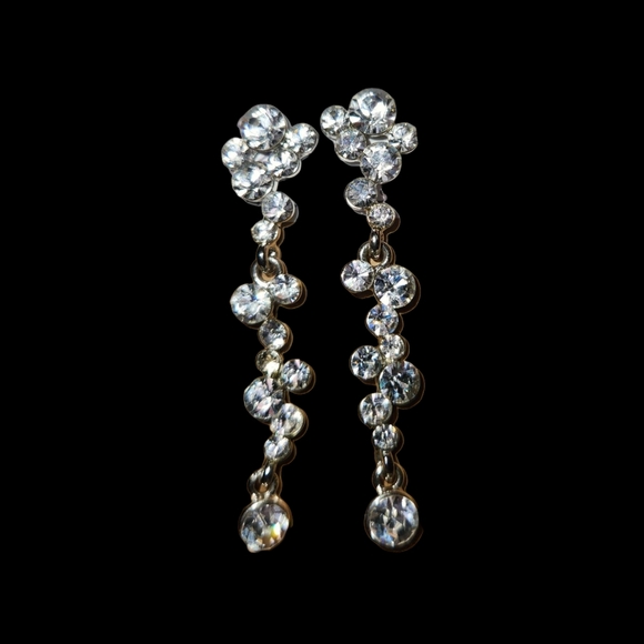 Elegant Silver Crystal Drop Earrings - Picture 11 of 11